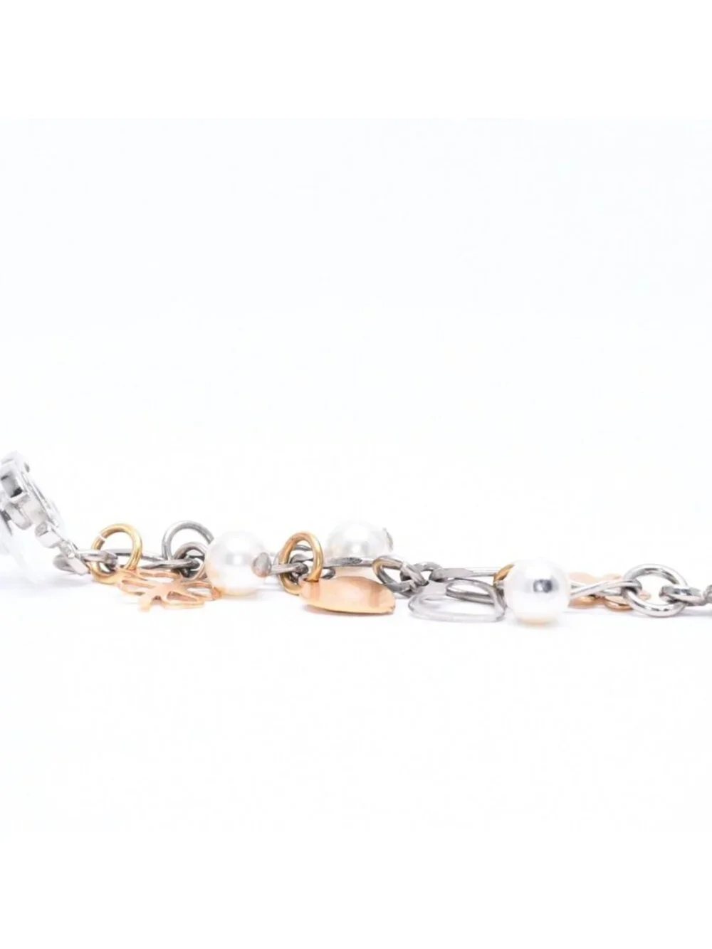 Chanel Drop Earrings 06 CC Logo Clover Heart Faux Pearl